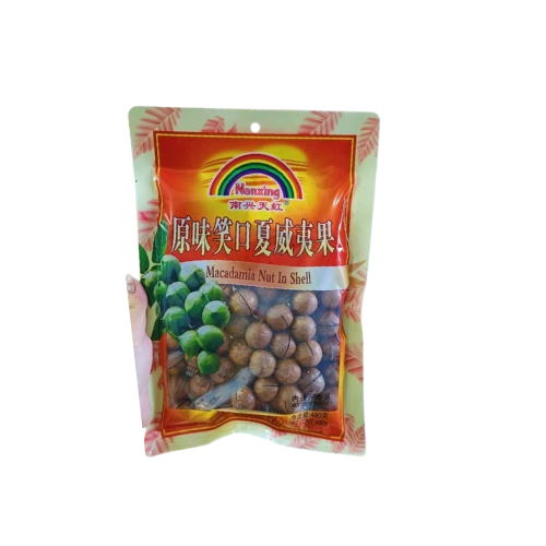 RAINBOW DRY ROASTED MACADEMIA NUT INSHELL HAWAII 480G